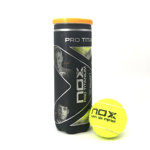 Nox Padelbal Pro Titanium doos met 24 cans a 3 ballen (72 ballen)