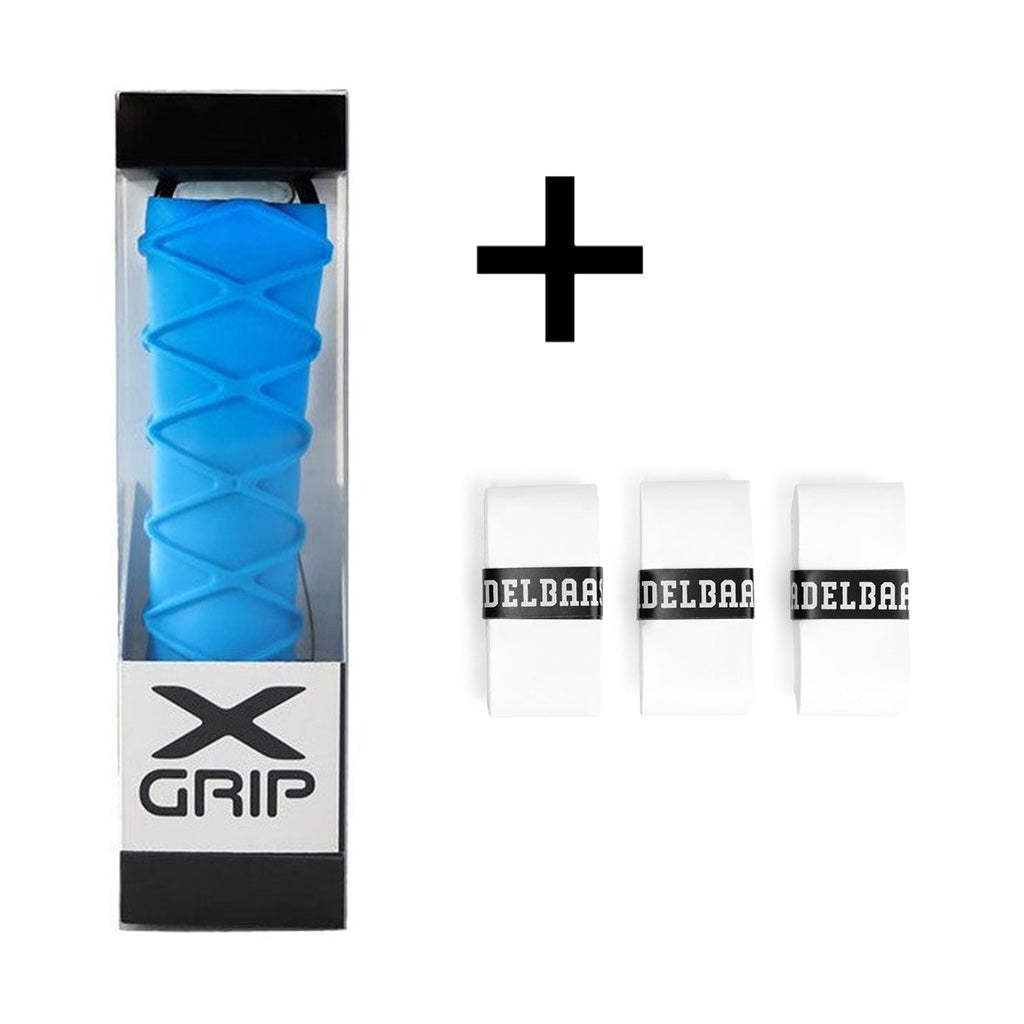 Combipack X-Grip (Xgrip)+ 3 stuks Padelbaas overgrip wit