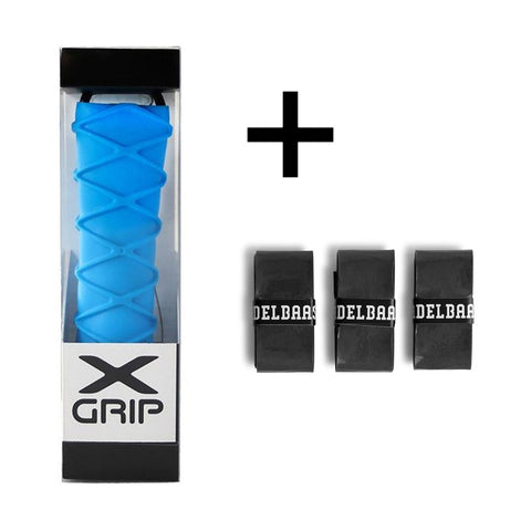 Combipack X-Grip ( Xgrip )+ 3 stuks Padelbaas overgrip zwart