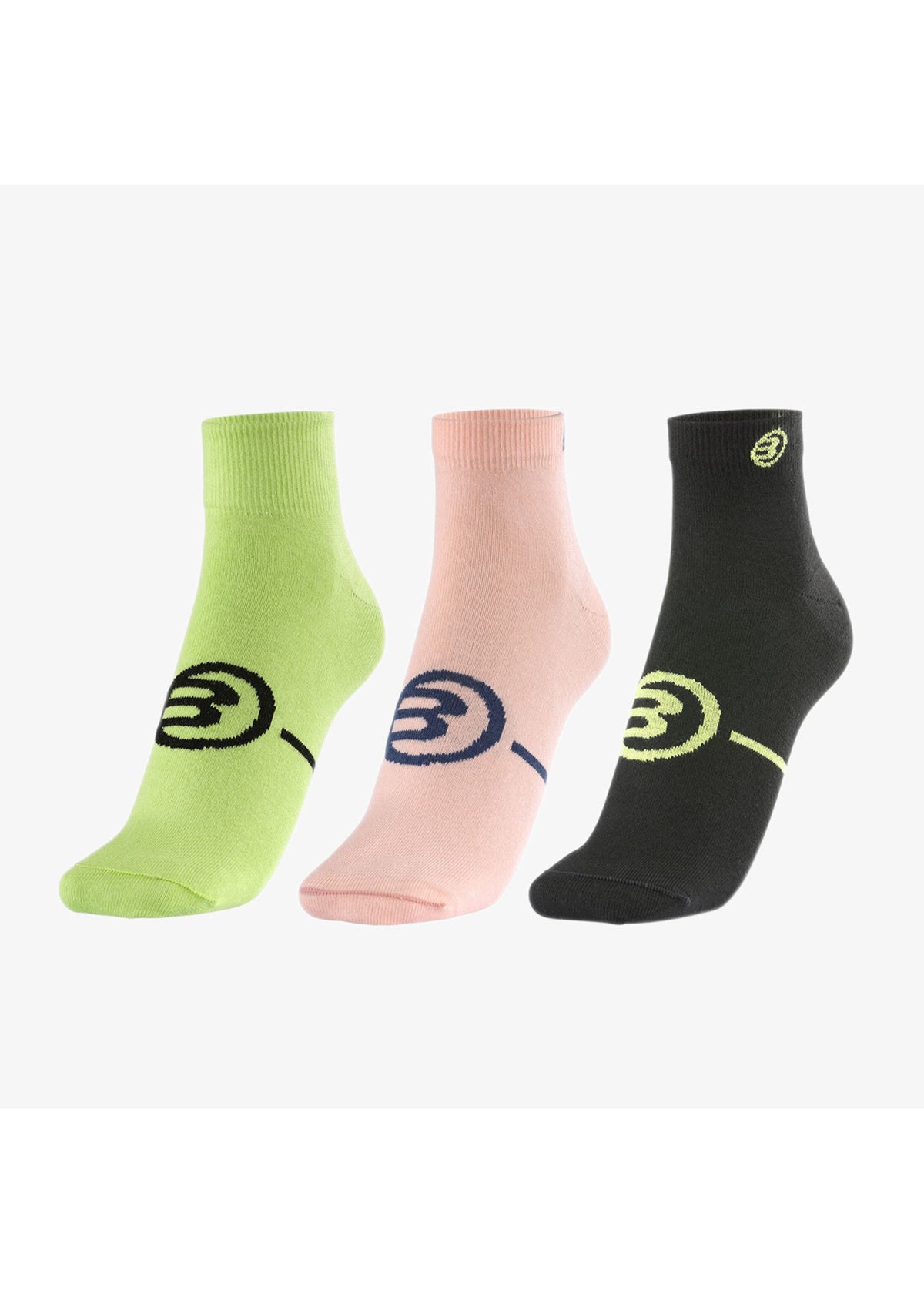 Sokken dames 3-pack roze/groen/zwart BP-2202