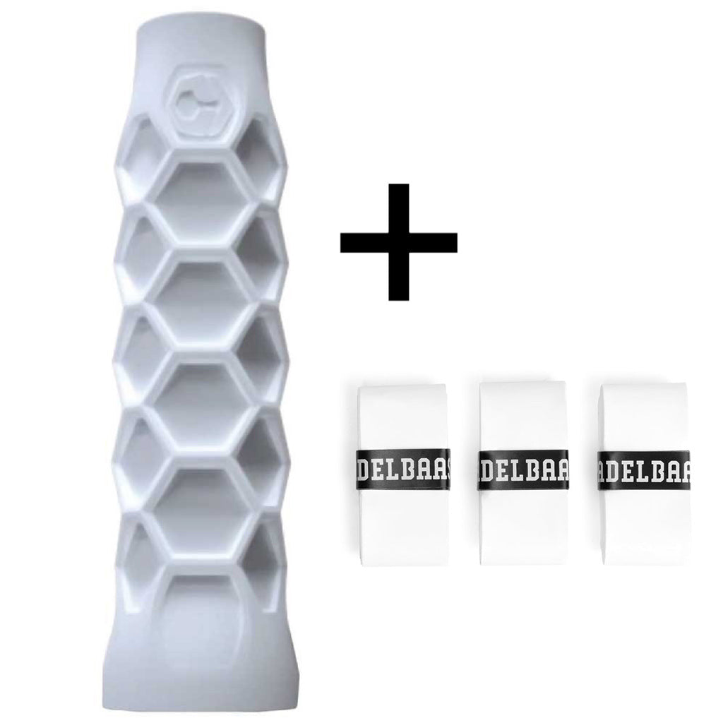 Bullpadel Hesacore Grip Combipack + Overgrip Padelbaas 3st. wit